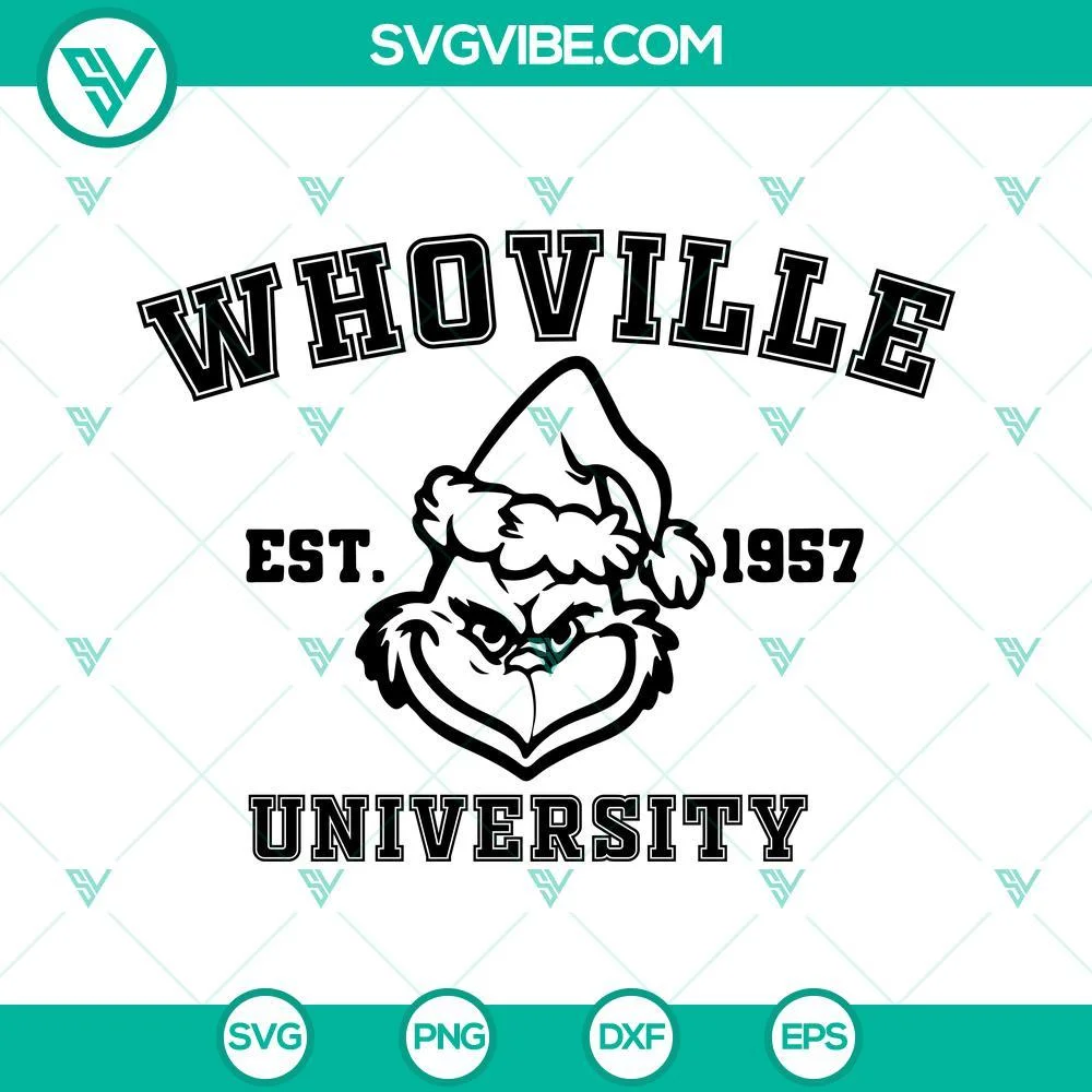 Christmas, SVG Files, Whoville University SVG Files Bundle, Grinch Whoville 4