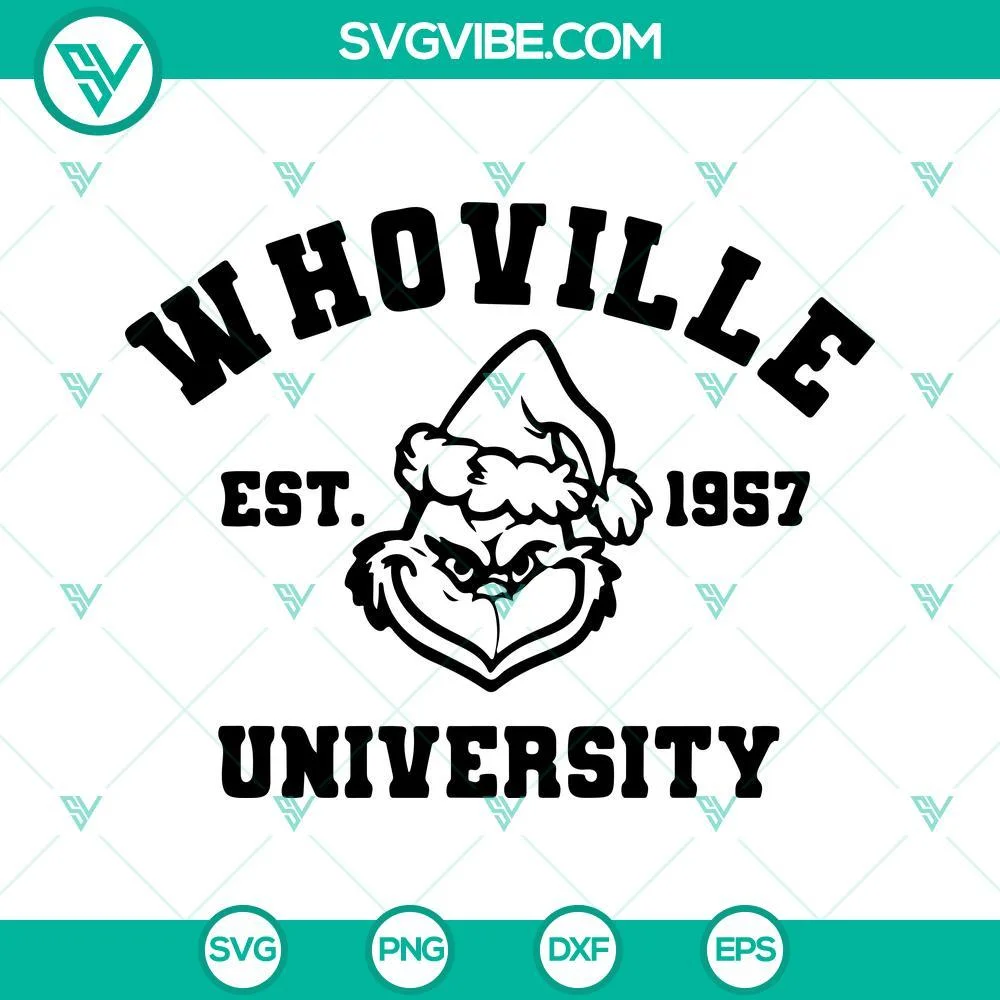 Christmas, SVG Files, Whoville University SVG Files Bundle, Grinch Whoville 5