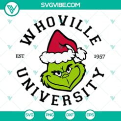 Christmas, SVG Files, Whoville University SVG Files, Grinch Face SVG Images, 15