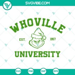 Christmas, SVG Files, Whoville University SVG Image, Grinch SVG Images, 4