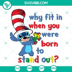 Autism, National Read Across America Day, SVG Files, Why Fit In When You Were 5