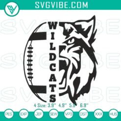 Wildcats football embroidery designs digital download, sports file - ideal for sports enthusiasts and clothing customization.