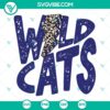 Wildcats royal blue leopard lightning bolt SVG files, download PNG - wildcats themed digital design in blue with leopard print and lightning bolt.