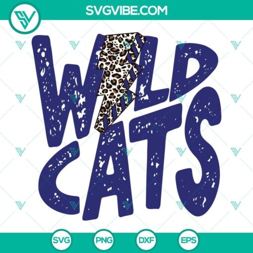 wildcats royal blue leopard lightning bolt svg wildcats svg png dxf eps cricut silhouette 10 mockup