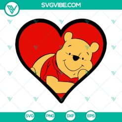 Disney, SVG Files, Valentine's Day, Winnie Pooh In Heart SVG Download, Winnie 2