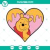 Winnie the Pooh in Honey Heart and Love themed SVG images, perfect for Pooh Valentine crafts and projects.