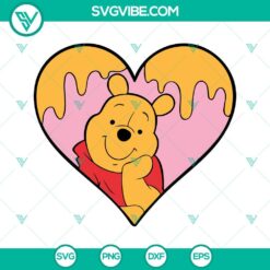 Disney, SVG Files, Valentine's Day, Winnie Pooh In Heart SVG Download, Winnie 4