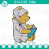 Winnie the Pooh reading embroidery design for kids - machine-made and adorable, perfect for children's clothing and accessories.