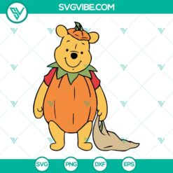 Disney, Halloween, SVG Files, Winnie The Pooh Bear Pumpkin SVG Images, Pooh 8