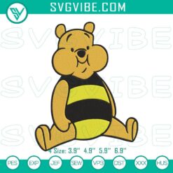 Disney Embroidery Designs, Embroidery Designs, Winnie The Pooh Bee Costume 2