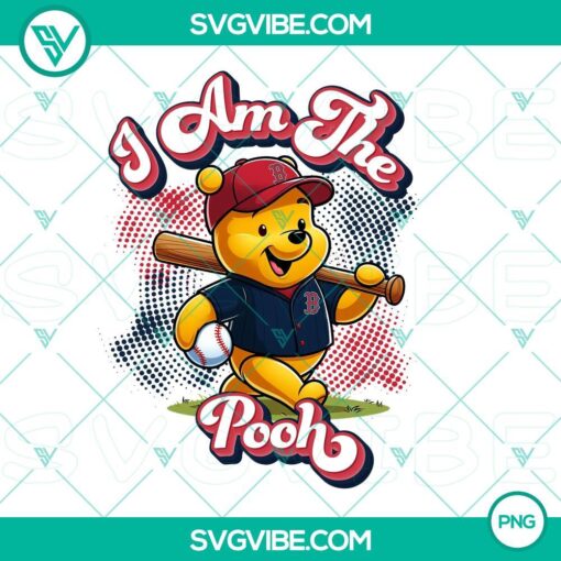 winnie the pooh boston red sox baseball png design file mockup 2