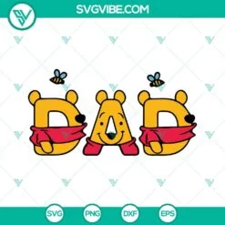 Disney, Fathers Day, SVG Files, Winnie The Pooh Dad SVG Images, Disney Dad SVG 2