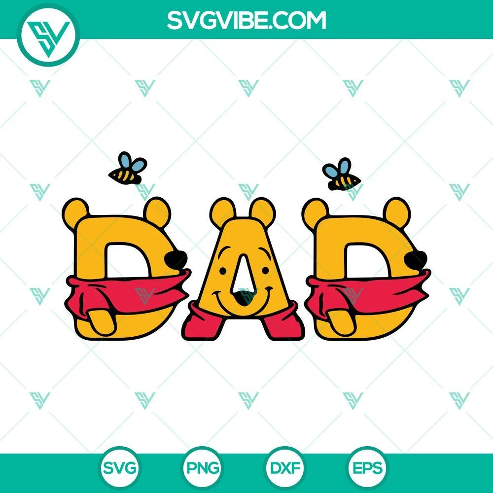 Disney, Fathers Day, SVG Files, Winnie The Pooh Dad SVG Images, Disney Dad SVG 1