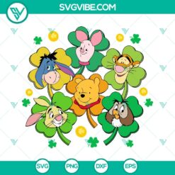 Disney, St Patrick's Day, SVG Files, Winnie The Pooh Four Leaf Clover SVG 2