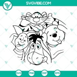 Disney, SVG Files, Winnie The Pooh Friends SVG Images, Piglet Eeyore Kanga Roo 12