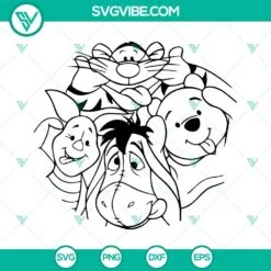 Disney, SVG Files, Winnie The Pooh Friends SVG Images, Piglet Eeyore Kanga Roo 2