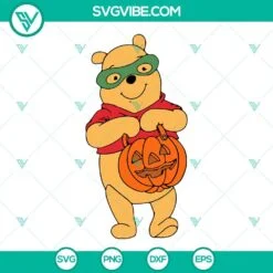 Disney, Halloween, SVG Files, Winnie The Pooh Halloween Pumpkin SVG Images PNG 2