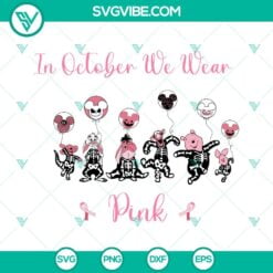 Awareness, Cancer, Halloween, SVG Files, Winnie The Pooh In October We Wear 8