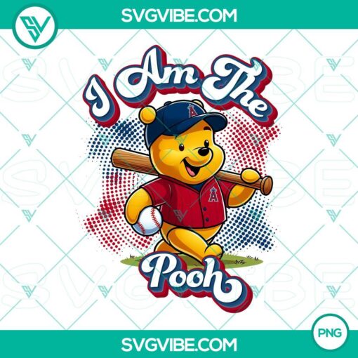 winnie the pooh los angeles angels baseball png design file mockup 2