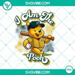 PNG Files, Winnie The Pooh Oakland Athletics Baseball PNG Images Design File 12