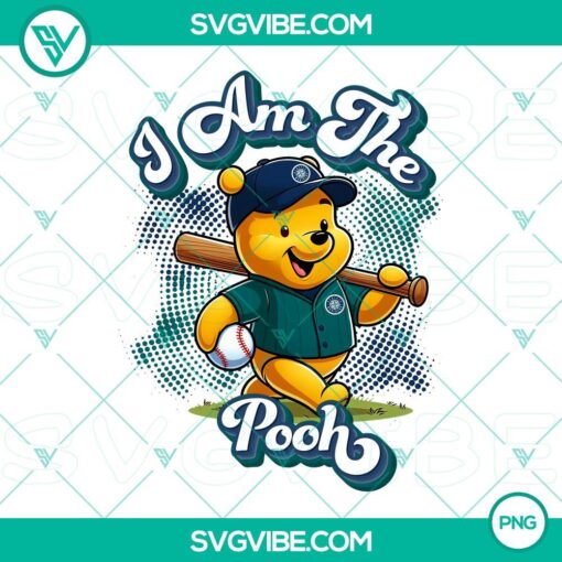 winnie the pooh seattle mariners baseball png design file mockup 1