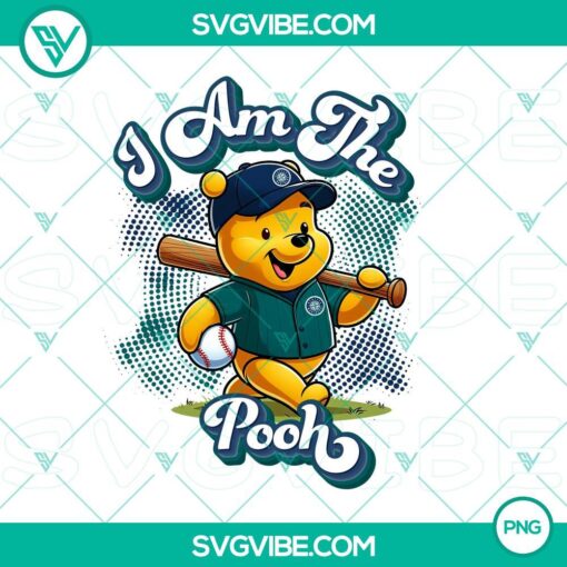 winnie the pooh seattle mariners baseball png design file mockup