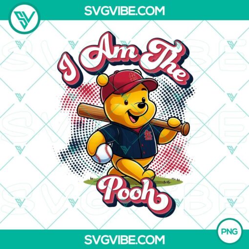 winnie the pooh st louis cardinals baseball png design file mockup 1