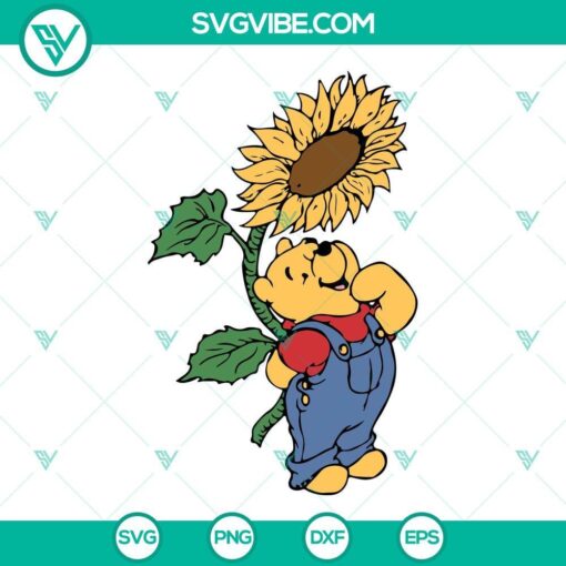 winnie the pooh sunflower svg png dxf eps cricut silhouette vector clipart 9 mockup