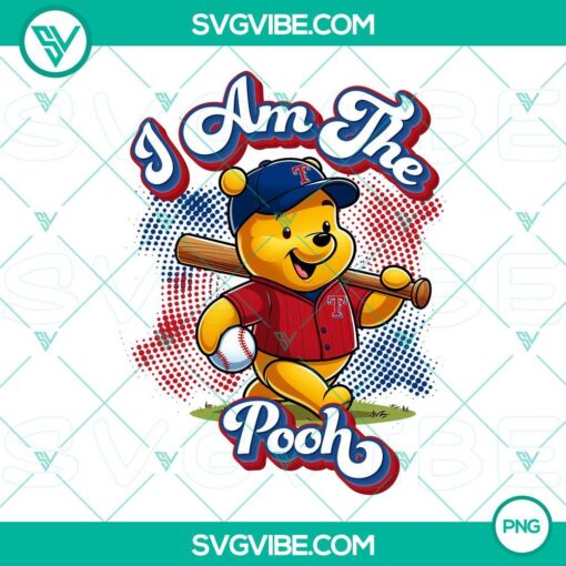 winnie the pooh texas rangers baseball png design file mockup 1