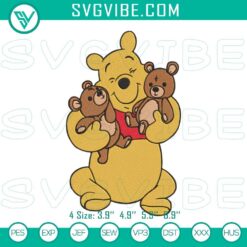 Winnie The Pooh With Teddy Bear Machine Embroidery Designs, Disney Pooh File