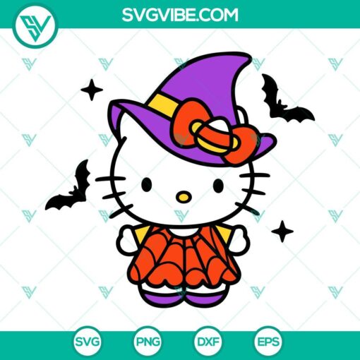 witch hello kitty halloween svg png dxf eps cut files for cricut silhouette 1 mockup