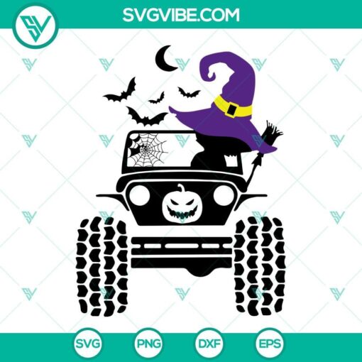 witch jeep svg witch broom halloween jeep svg png dxf eps cut files for cricut silhouette 7 mockup