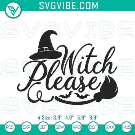 witch please embroidery designs witch halloween embroidery files mockup