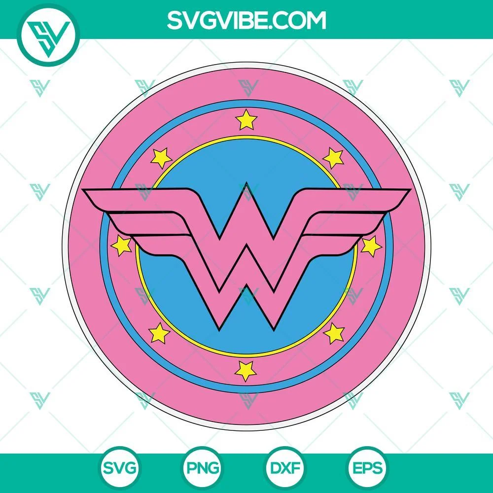 Movies, SVG Files, Wonder Woman Logo Pink SVG Download Bundle, Wonder Woman SVG 3