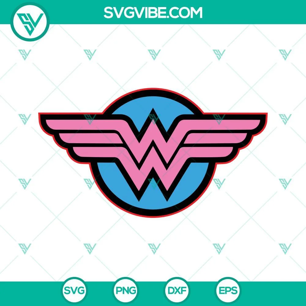 Movies, SVG Files, Wonder Woman Logo Pink SVG Download Bundle, Wonder Woman SVG 4