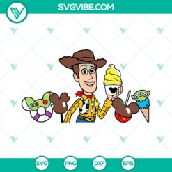 Disney, SVG Files, Woody Toy Story Disneyland Snacks SVG Files PNG DXF EPS 6