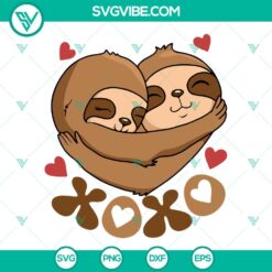 SVG Files, Valentine's Day, Xoxo Sloth SVG Files, Valentine Sloth SVG Files, 2