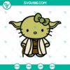 Yoda Hello Kitty and Grogu Star Wars themed SVG and PNG files, perfect for digital crafting and merchandise.