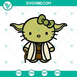 Movies, SVG Files, Yoda Hello Kitty SVG Images, Grogu SVG Files, Hello Kitty 2