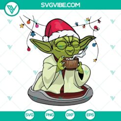 Christmas, Movies, SVG Files, Yoda Santa Hat Christmas SVG File, Star Wars 3