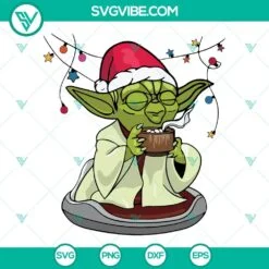 Christmas, Movies, SVG Files, Yoda Santa Hat Christmas SVG File, Star Wars 2