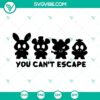 You Can’t Escape SVG download with Fnaf characters Freddy, Bonnie, Chica, and Foxy. High-quality digital design for fan art or crafting projects.