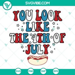 Patriotic 4th of July SVG file with festive typography design for digital download. Perfect for Independence Day crafts.