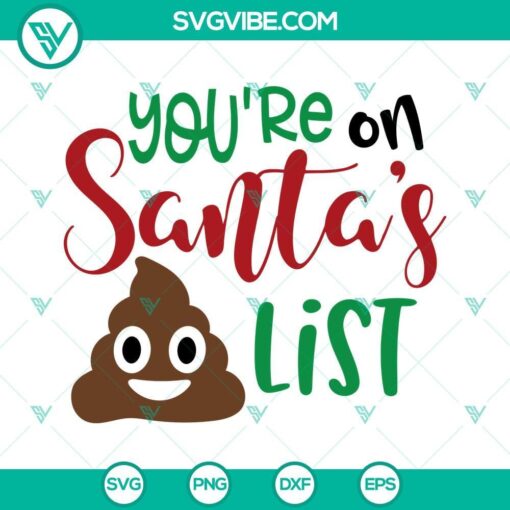 you re on santa s shit list svg christmas toilet paper svg shit list christmas svg instant download cut file 9 mockup