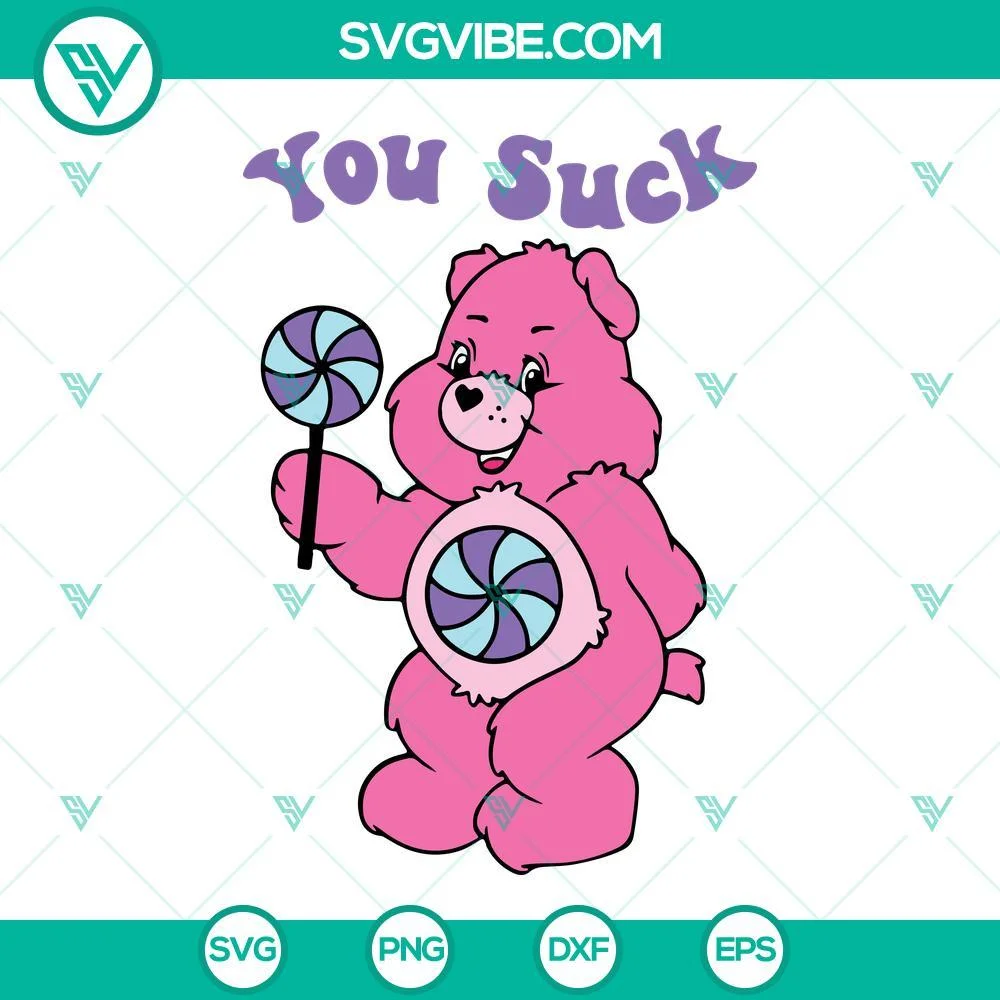 Cartoons, SVG Files, You Suck Care Bear SVG Download PNG DXF EPS Cricut 1