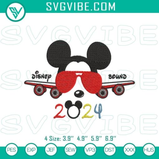 2024 disney journey embroidery mickey plane design pattern mockup