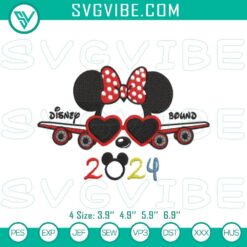 Disney Embroidery Designs, Embroidery Designs, 2024 Disney Trip Minnie Airplane 12