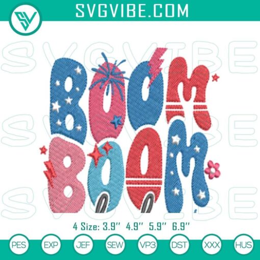 4th july firework blast baby embroidery pattern mockup