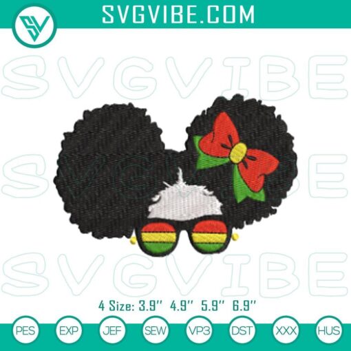 afro girl juneteenth embroidery pattern black girl african american designs mockup