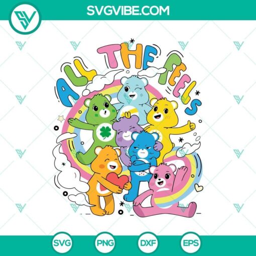 all emotions care bears svg rainbow svg care bears cut file mockup